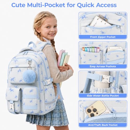 WOBAGMEN Cute Bow Backpack