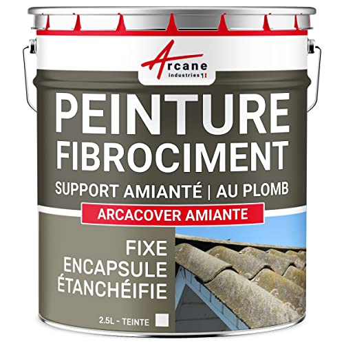 Peinture fibro ciment pour encapsulage, support amiante et plomb : Arcacover amiante - 2.5 L Blanc - ARCANE INDUSTRIES