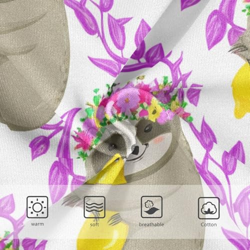 Cute Gray Sloths Flower White Girls Underwear Toddlers 2t Cotton Little Girl Panties Fun Kids Undies Briefs3