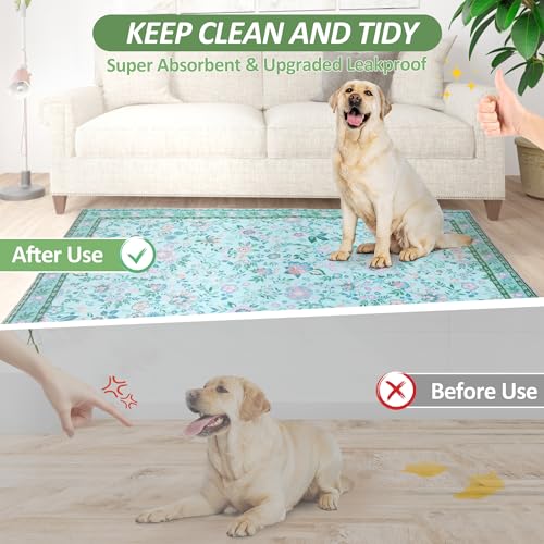 Image of Washable Pee Pad for Dogs, 2 Pack Large Reusable Puppy Pads, 24 inchx48 inch