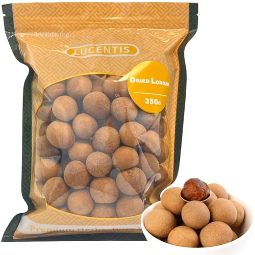 Premium Dried Longan 350g (12.3oz) - 100% Natural Thai Longan Fruit Meat, No Sugar Added, Unsweetened - Perfect for Tea, Snacks, Dessert, Cooking With Shell桂圆肉，龙眼