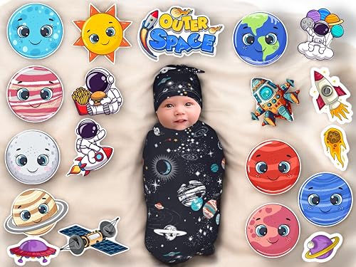 Image of Galaxy Space Photo Booth Props for Kids, 18+ Educational Space Cards for Photoshoot, STEM Learning Birthday Party Decorations, 20+ Themes Available