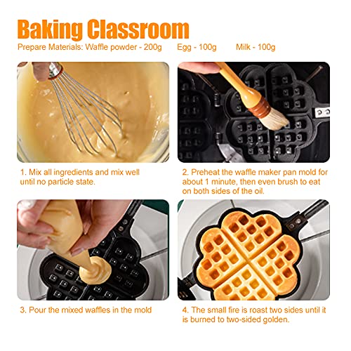 Waffeleisen Waffelmake Waffeleisen Backform Aluminiumlegierung Herzform Waffle Bakery Haushalt Küche Gas Antihaft… – Bild 7