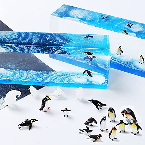 Woohome 20 Pieces Silicone Resin Mold 3D Resin Filler 3D Mini Plastic Penguin Resin for DIY Crafts Jewelry - Image 4