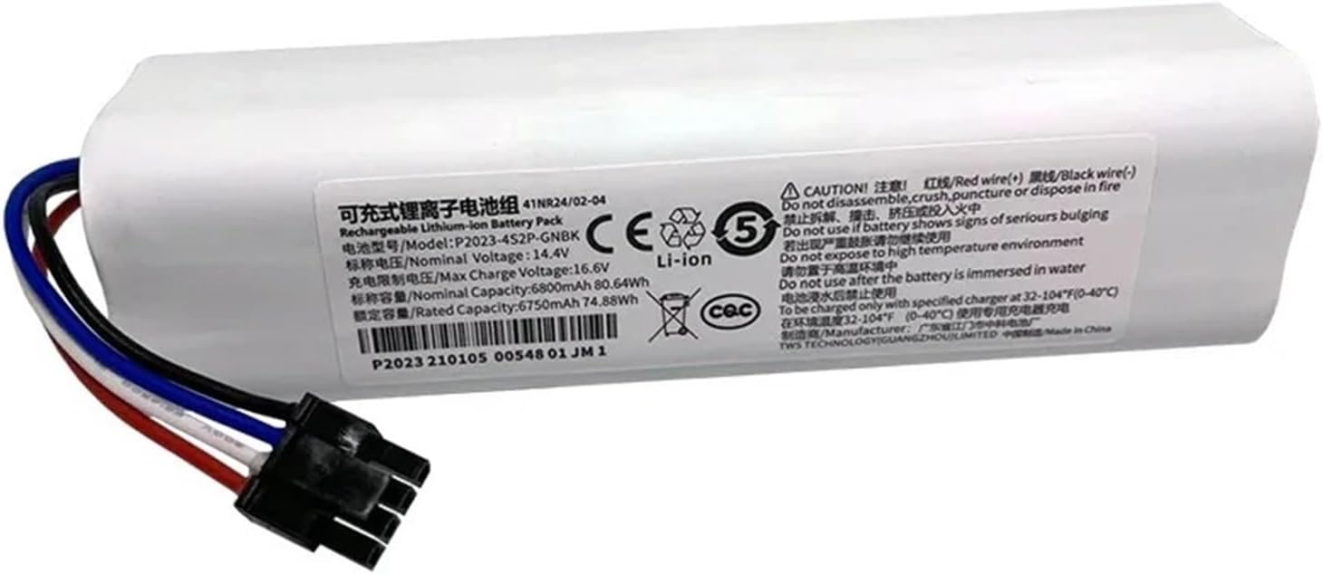 Vacuum Cleaner Battery 14.4V 6800mAh Replacement Battery. Compatible with Dreame L20 Ultra / L20 Pro Ultra / L20 Ultra / L20 Ultra Complete(1pcs)