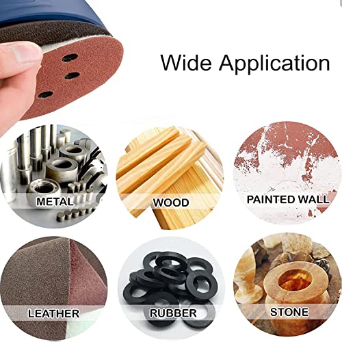 40 Pcs 5 Inch Sanding Discs Sandpaper 8 Hole Hook For Random Orbital Sander 8 Grades Include 60 80 100 120 150 180 240 320 Assorted Grits For Drywall Wood Furniture Finishing #TOP4