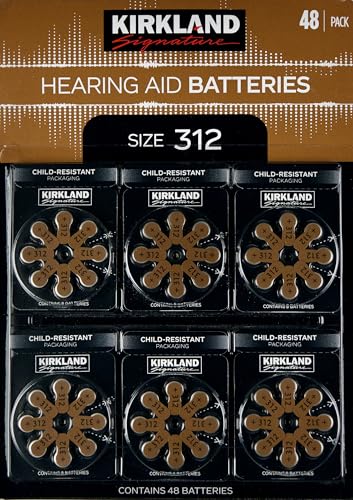 KIRKLAND Hearing aid Batteries Size 312 1.45 Volt Mercury Free