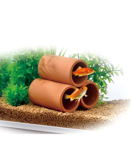 Amazon | ジェックス 癒し水景 素焼きの隠れ家 丸土管小3連 | GEX