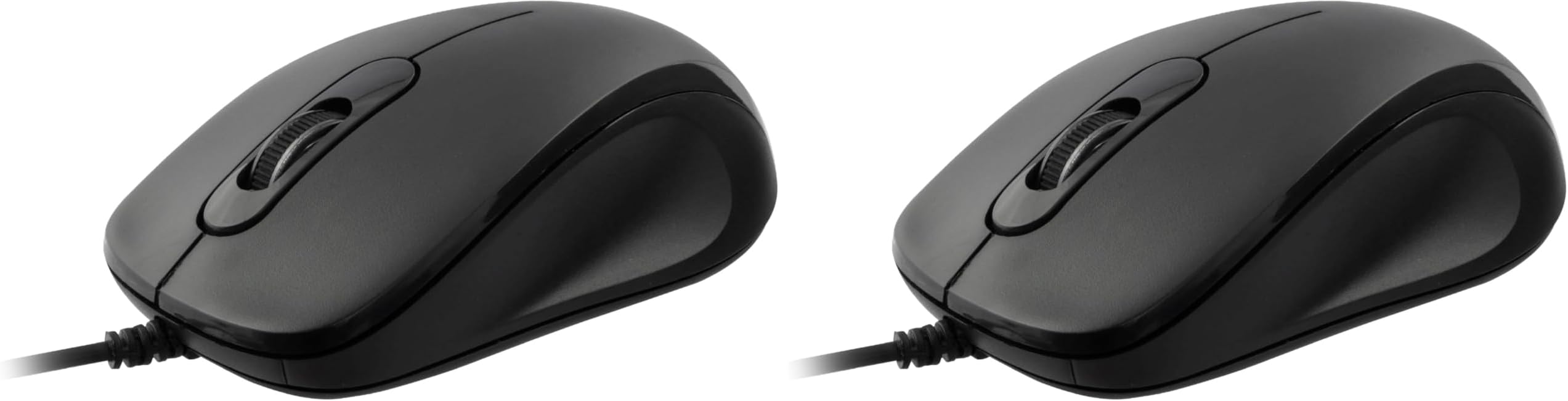 グリーンハウス 有線マウス 静音 USB接続するだけ 簡単接続 電池/充電不要 小型 GH-MUDQOB-BK (× 2)