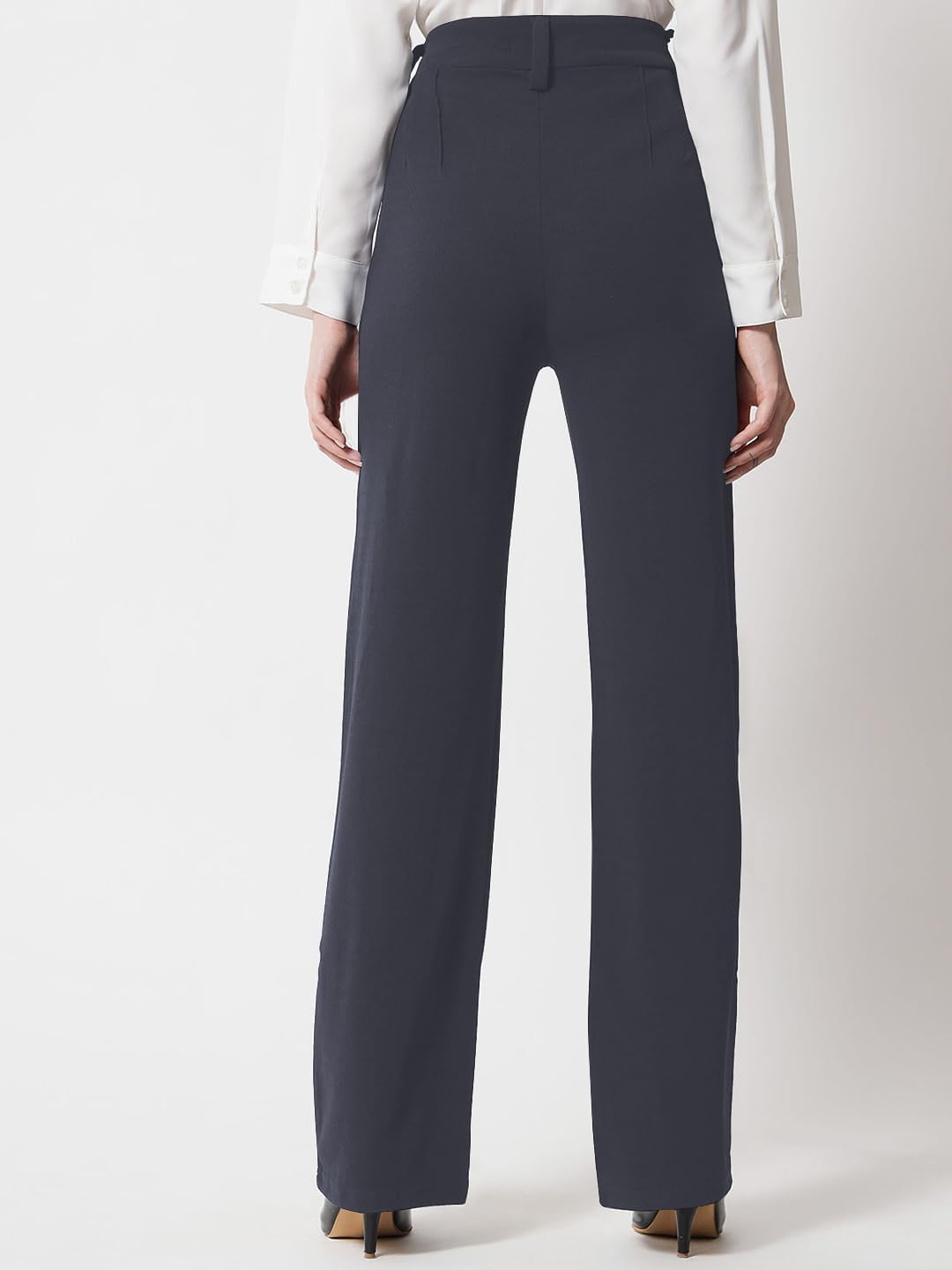 Toochki Pantalones de cintura alta para mujer, estilo coreano, ropa de trabajo elegante para la oficina