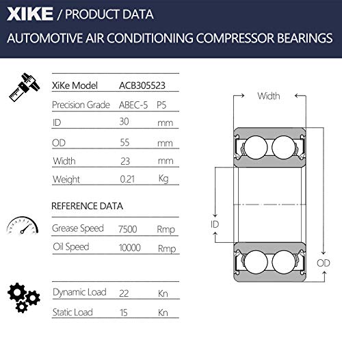 Xike 1 Pcs Acb 30X55X23Mm Air Conditioning Clutch Bearing, High Speed And Durable Equivalent Mt2024, 30Bg05S5G. #TOP1