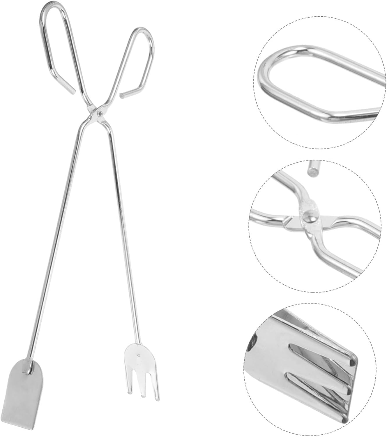 Pinze per Carbone Extra Lunghe da 31 Cm - Pinze in Ferro Resistenti per Braciere, Barbecue, Campeggio, Camino - Strumento Essenziale per Maneggiare Legna E Carbone in Sicurezza