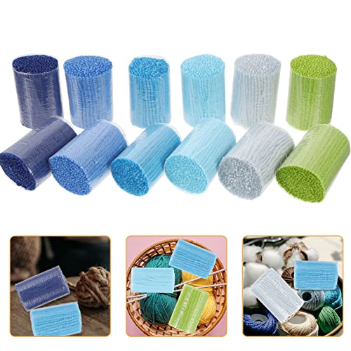 Image of SEWACC Latch Hook Yarn for Rug Making - 12 Pcs Acrylic Yarn Precut Tapestry Supplies for DIY Craft Projects and Knitting