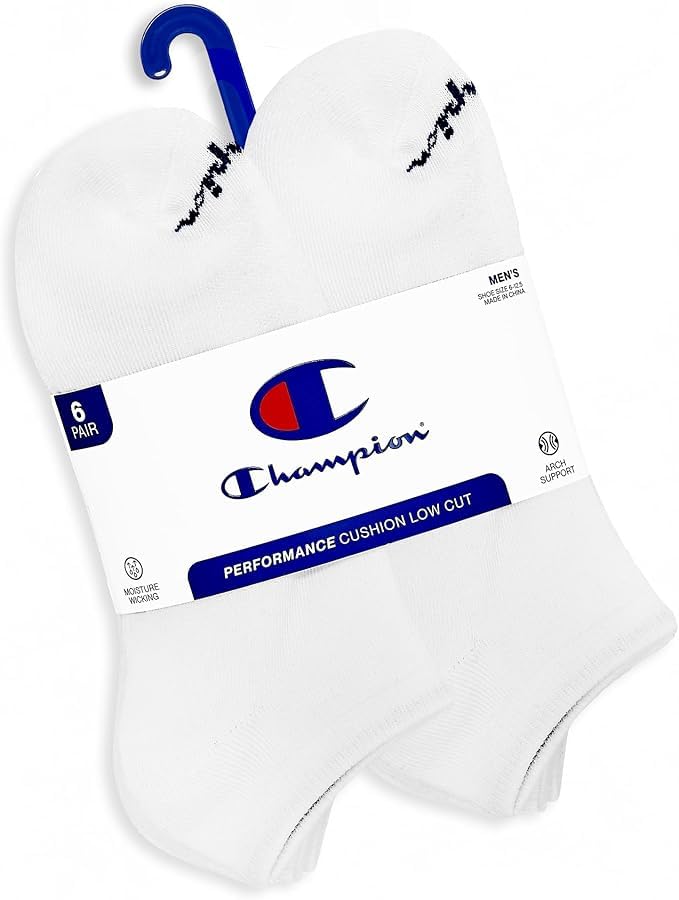 Champion Men's 6-Pack Low Cut Athletic Socks, Breathable, Size 6-12 - image 4
