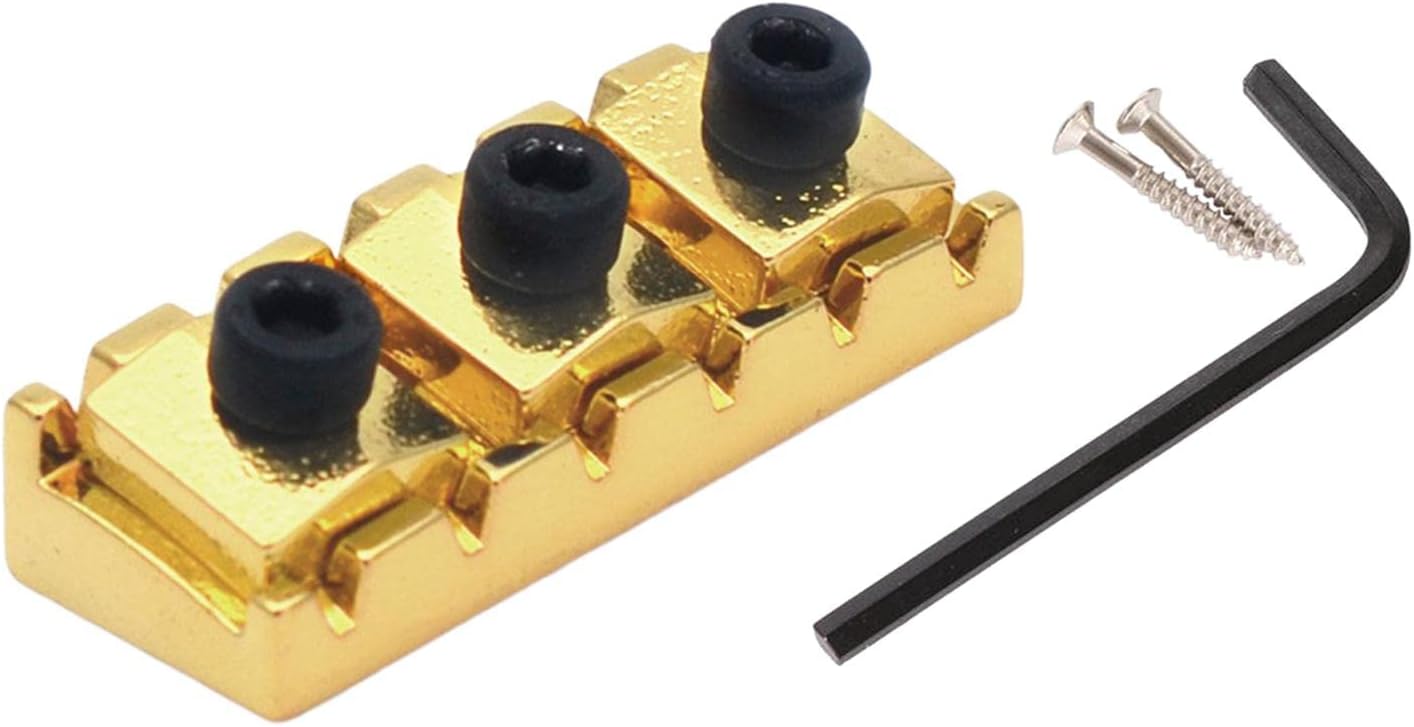 43mm Electric Guitar Locked Nut with Screw and Wrench Set for 6 Strings Electric Guitar Tremolo Bridge Instrument Parts, Aureate