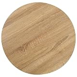 Generico Bistrotisch rund 80 cm MDF hellbraun und schwarz für Cafeteria 2-Sitzer mit Stahlbein