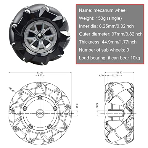 Professional Smart 4Wd Mecanum Wheel Metal Robot Car Chassis Kit, Remote Control, Diy Rc Robotic Moving Platform, For Arduino, Raspberry Pi, Eduactional Science Kit, Steam Model For Experiment, Code #TOP3