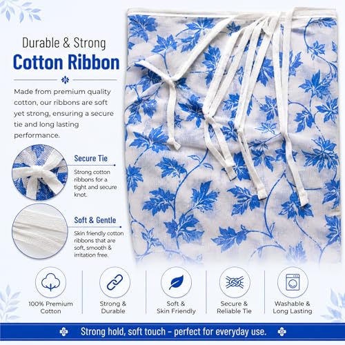 Image of Mosquito Net for King Size Bed & Double Bed, 6x7 Ft, Wall Hanging Machhardani, No Frame Required, Floral Vine Pattern, Premium Poly-Cotton Fabric, Soft Mesh Ideal for AC Rooms (Sapphire Blue Vine)