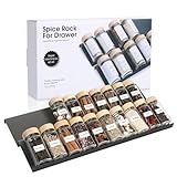 AiQInu Especiero para Cajones 4 Piezas, Organizador de Cajones de Especias, Estante Especias Extensible de 23 a 46 cm, para Almacenamiento de Cocina, Encimera, Armario, Estante