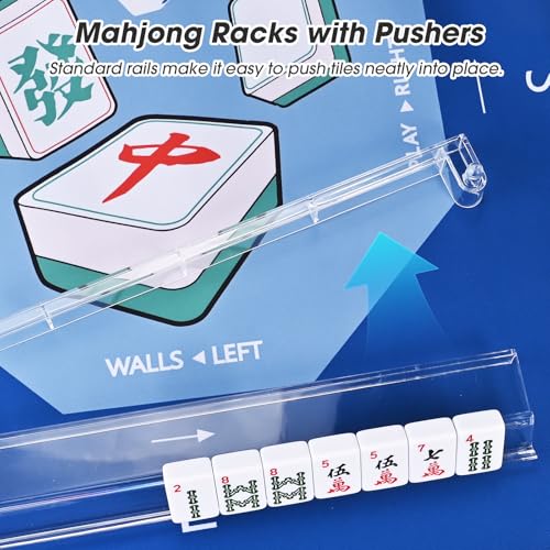 Set de 4 Racks y Empujadores de Mahjong Acrílicos Transparentes miniatura 4