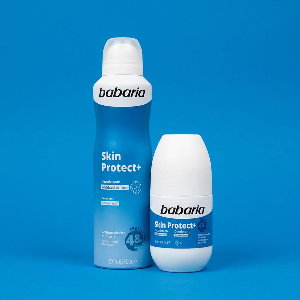 Babaria - Dezodorant rolkowy Skin Protect+ - 0% alkohol - Antyperspirant