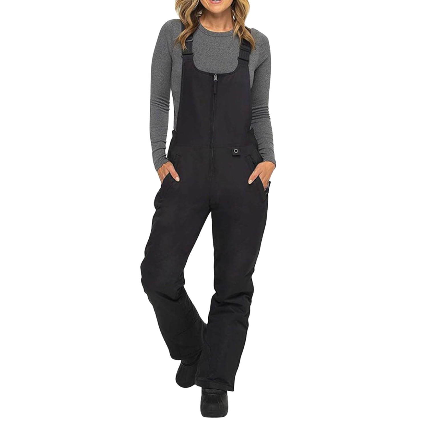 Salopettes Frauen Skianzug Wasserabweisende Overalls Schneehose Snowboard Trägerhose Skifahren Isolierte Thermo-Schneeanzug Overall mit Taschen Plus Größe S-4XL