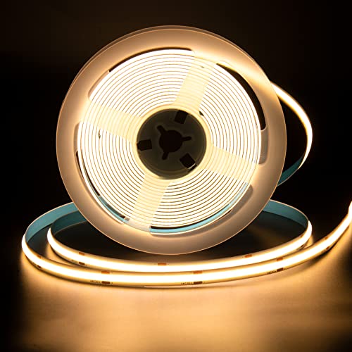 PAUTIX Striscia LED COB Bianco caldo 2700K DC24V, 2m 480LEDs/M Senza saldatura CRI90 Striscia LED per progetti di illuminazione domestica fai da te (alimentatore non incluso)