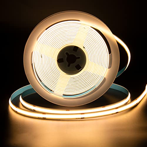 PAUTIX COB LED Streifen Warmweiss 2700K DC24V, 2m 480LEDs/M CRI90+ LED Strip Light für Zuhause DIY Beleuchtungsprojekt (Netzteil nicht im Lieferumfang enthalten)