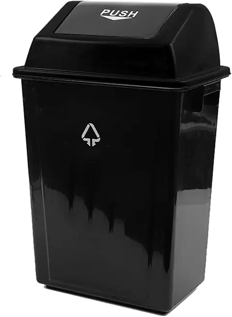 Trash Can سلة المهملات، سلة المهملات في الهواء الطلق، غطاء إعادة تدوير الغطاء في الهواء الطلق للمنزل والمطبخ والحمام وإعادة تدوير بن مع غطاء (أربعة ألوان) Kitchen Trash Can (Color : Black)