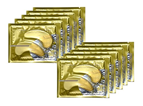 Smyrna Anti-Aging, Anti Wrinkle 24k Gold Collagen Eye Pads Patches, Eye Mask - Repair and Moisturize Puffy Eyes, Dark Circles (10 Pairs)