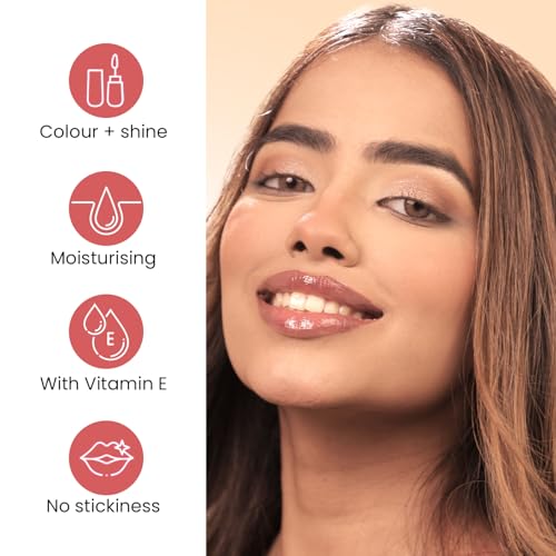 Image of Swiss Beauty Moist Heist Tinted Lip Gloss | Colour + Shine | Moisturises | With Vitamin E | Non-Sticky | Long-Lasting | Shade- 5. Raspberry Alert, 4.8g