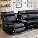 SIENWIEY Power Recliner Sectional Couch for Living Room,Leather Reclining Sectional Sofa with LED Lights, L Shpaed Corner Leather Couch with Storage Console&Cup Holders&USB Charging,Black