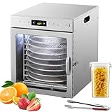 Essiccatore Rotativo Per Alimenti In Acciaio Inossidabile A 10/12 Livelli, Essiccatore Per Frutta Da 800 W Con Clip Per Alimenti, Barattolo Per Frutta Secca, Temperatura Regolabile Da 30 A 10 layers