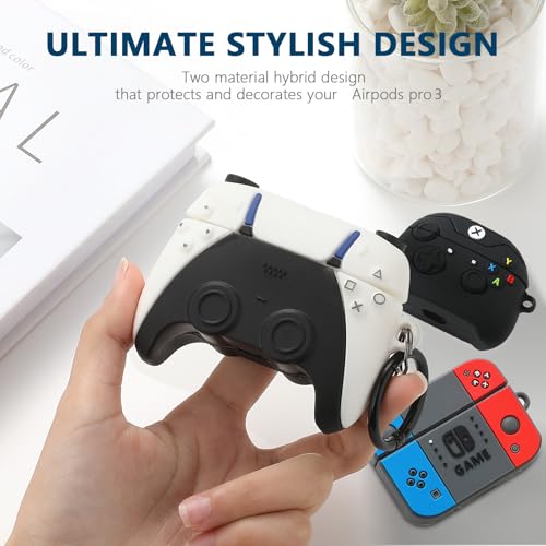 Image of [2Pack] Compatible Airpods Pro 3 Case(2025),Cute Gamepad Design Cases Soft Silicone Protective Cases for Apple AirPods Pro 3rd Generation Case,Airpod Pro 3 Cover with Keychain for Men /Boy