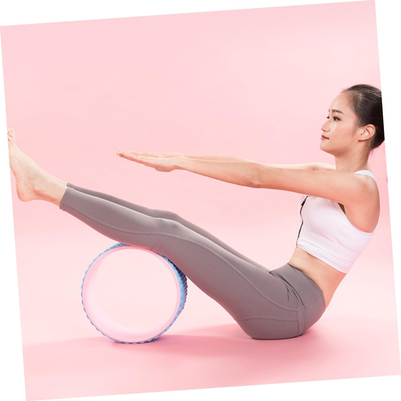 Yoga Wheel for Backbend Massage Durable Yoga Training Tool for Stretching Flexibility Essential Accessory for Women Blue