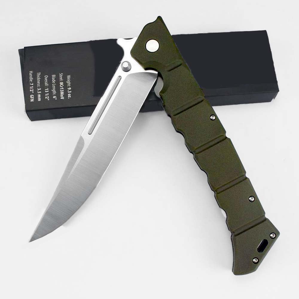 Joa Klappmesser schmal EDC Taschenmesser Scharfe, klappbare G10 Grün, D2 edelstahl klinge, Outdoor messer Jagd einhandmesser, survival neck knife, tragbare Camping messer