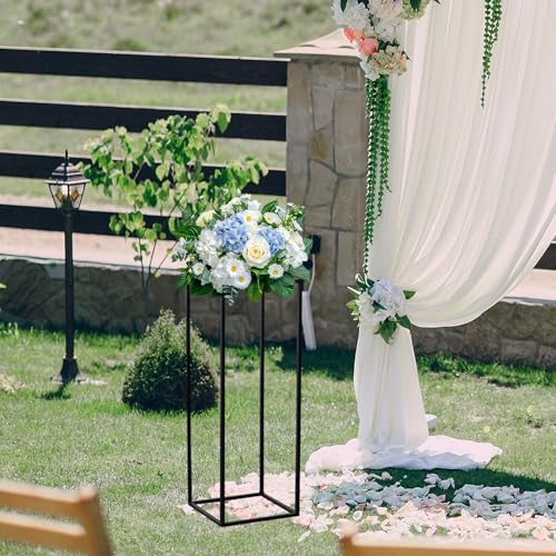 Étagère à fleurs géométrique noire de 80cm comme vase de table de mariage - 7
