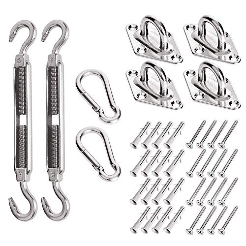 Preisvergleich Produktbild RXRENXIA Edelstahl-Augenplatten Boot, Hochleistungs-Sonnenschutz-Segelbefes... für Gartendreieck und -Quadrat, Rechteck - 304 Edelstahl-Sonnenschutzsegel-Befestigu...