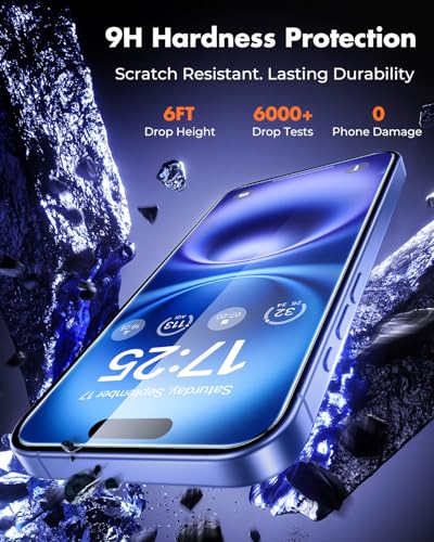 Image of UNBREAKcable 3-Pack Screen Protector for iPhone 16, Double Shatterproof Tempered Glass [Easy Installation Frame] [9H Hardness] [99.99% HD Clear] [Case Friendly] for iPhone 6.1 inch
