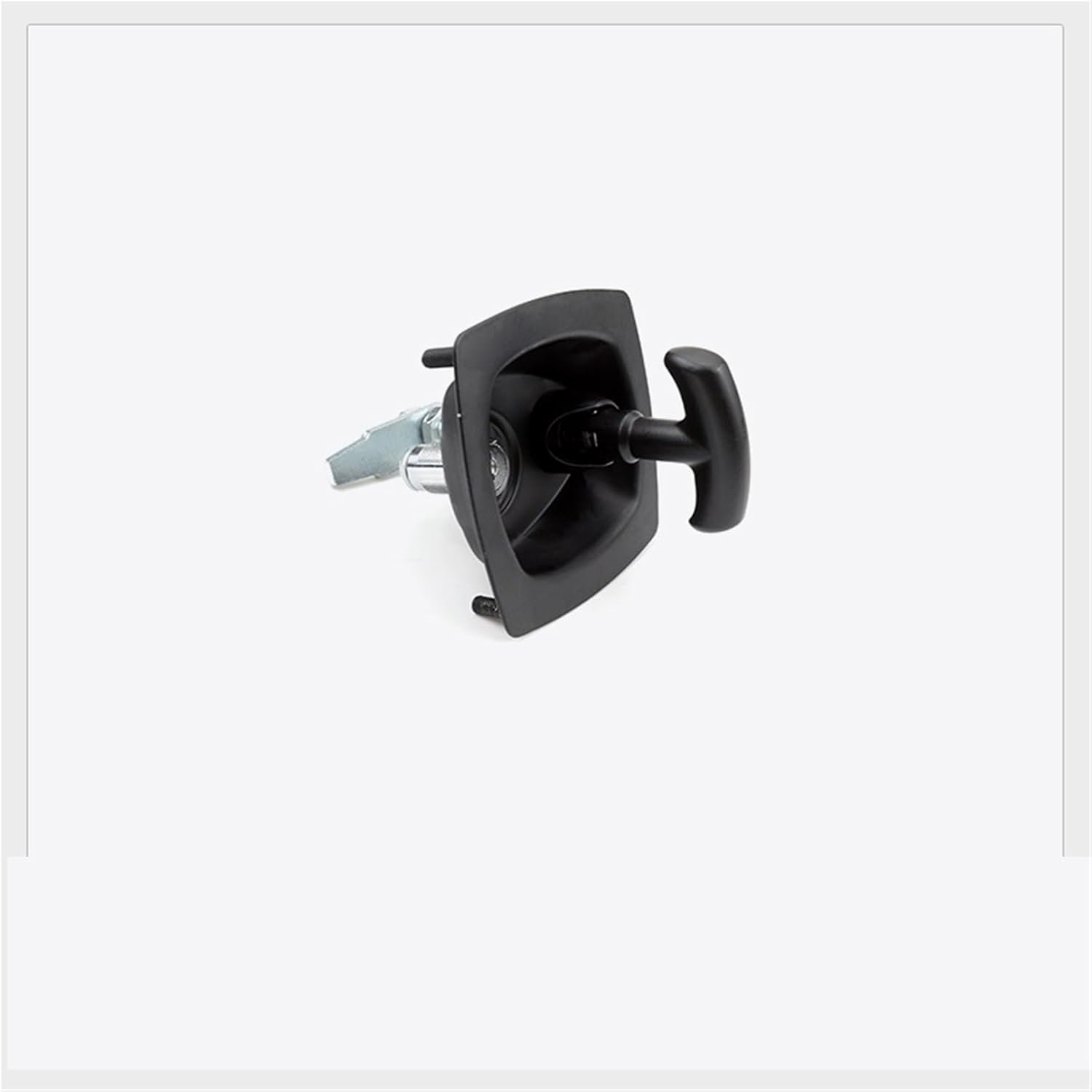 Door Lock Handle Lock Compression Type Industrial Cabinet Black Pressing Panel T-Shaped for Car Door Square Hood(Withlock)