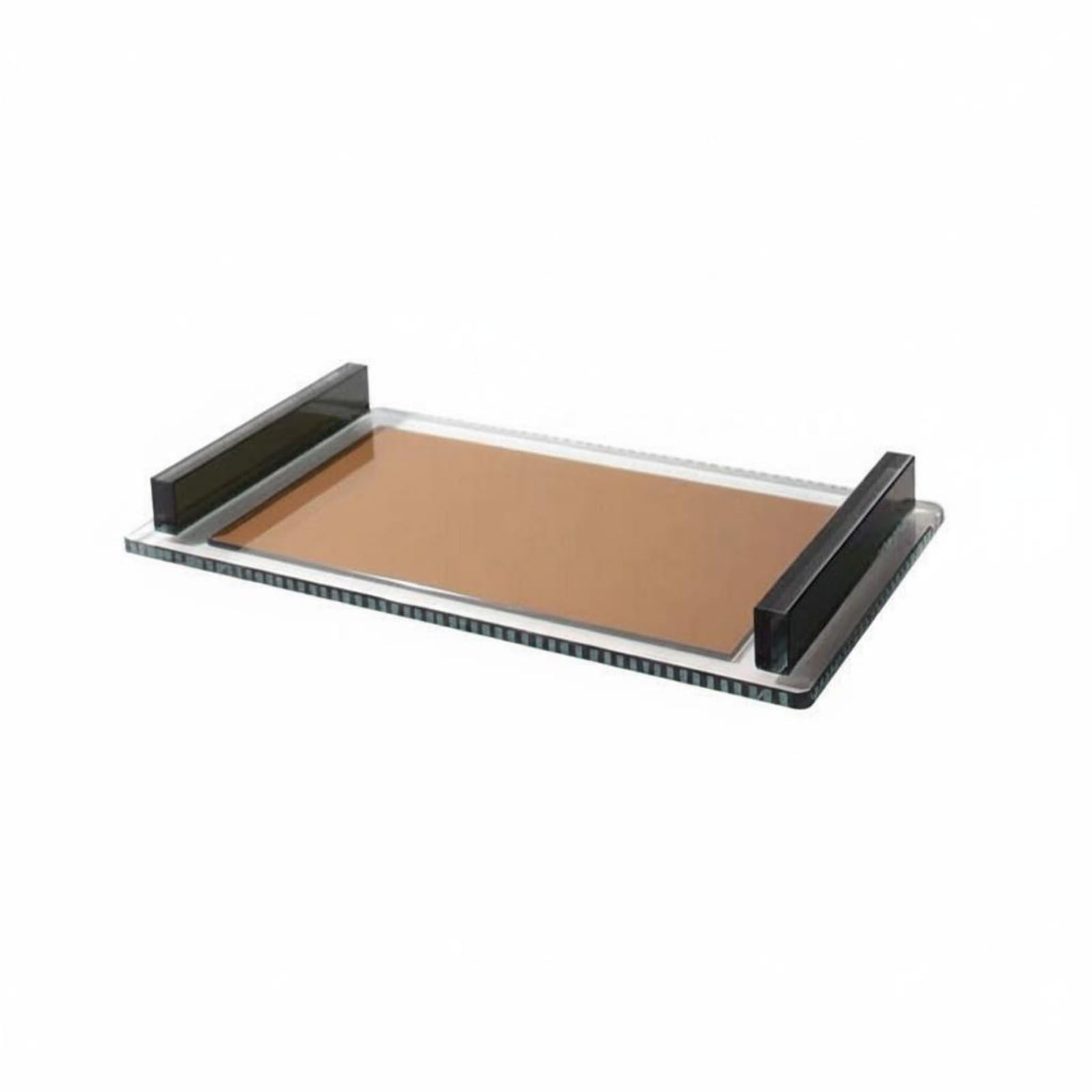 Bandeja Rectangular de Vidrio Transparente Moderno Bandeja de Rectangular Acabado Electrochapado Decoración del Hogar para Entrada