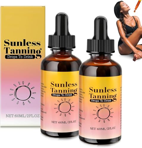 2x Bräunungstropfen – Selbstbräuner Für Gesicht & Körper, Melanin-aktivierend, Für Natürliche Sonnenbräune Ohne UV
