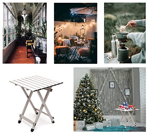 SUNNYFEEL-Folding-Camping-Table-Lightweight-Aluminum-Portable-Picnic-Table-185x185x245-Inch-for-Cooking-Beach-Hiking-Travel-Fishing-BBQ-Indoor-Outdoor-Small-Foldable-Camp-Tables