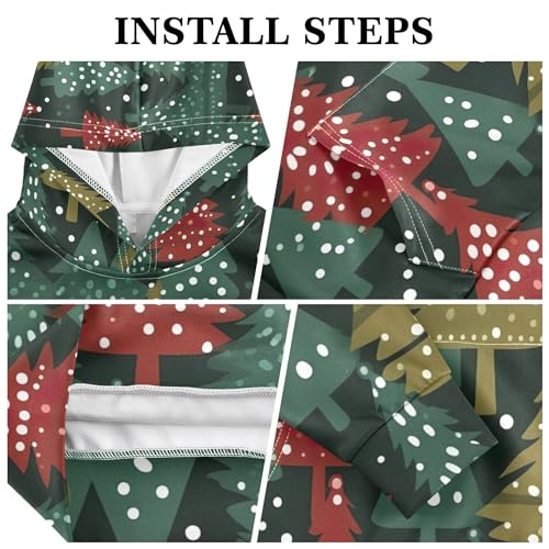 Kids Hoodies Sweaters Christmas Xmas Trees Hooded Sweatshirts with Big Pockets for Boys Girls B04003283