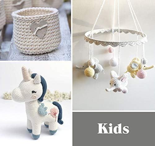 Cotton Yarn Beige 6 Pack, 100% Cotton for Baby Super Soft Children's Milk Cotton - Each Ball 1.76 Oz (50g) with 2 Metal (2.5-3.5mm) Crochet Hooks Baby Fluffy Ball for DIY Knitting