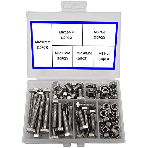 Newlng M6 304 Outer Corner Hexagonal Stainless Steel Hex Bolt Set Machinery Industry, Mechanical Hex Bolts and Nuts