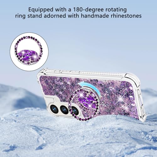 CCSmall Case for Samsung Galaxy S25 FE Clear Glitter Ring Holder LSZ Purple by CCSmall - Used condition - Image 3
