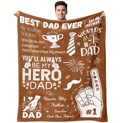 Birthday Gifts for Dad - Dad Gifts from Daughter Son - Fathers Day Christmas Valentines Day Presents for Father Who Wants Nothing - Best Daddy Ever Blanket - Daddy Throw Blanket 50"x60" Brown