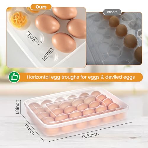 image for HANSGO Deviled Egg Containers with Lid, (Set of 2), 60 Clear Deviled E