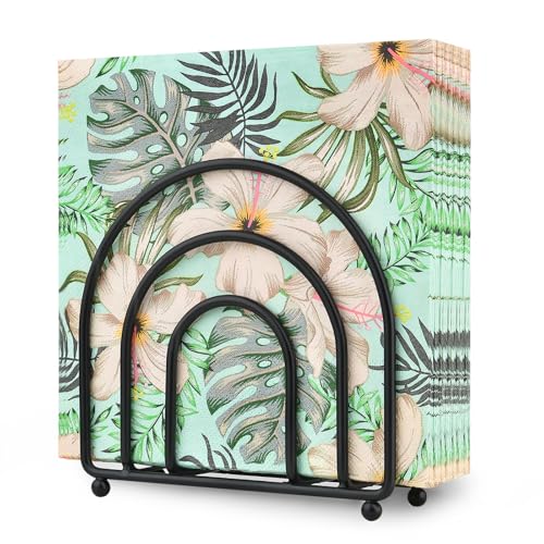 ROLHABIK Metal Napkin Holder for Table - No Assembly Matte Black Paper Napkin Holders for Kitchen,...